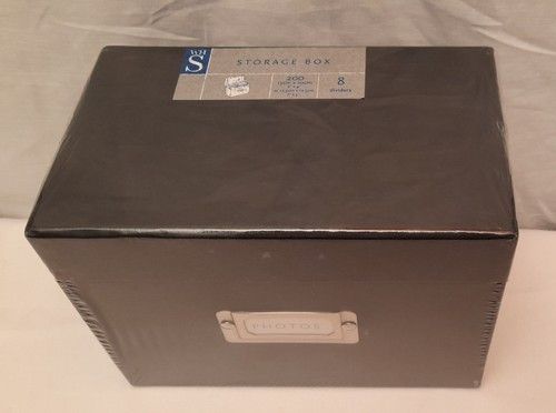 WHSmith Photo Storage Box Black With 8 Dividers