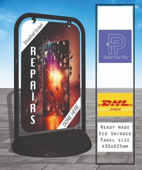 Mobile Phone Repairs Pavement Sign A Board Cracked Screen iphone ECO SWINGER