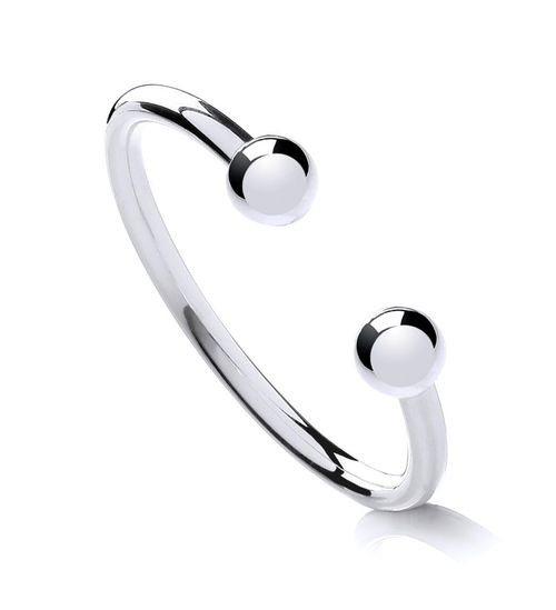 925 Sterling Silver Baby Torque Ball Opening Bangle - Babies New Born — image 6