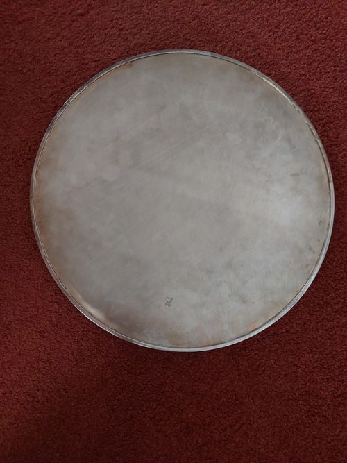 Silver Plate Floral Scroll Engraved Round Serving Tray Platter — image 4
