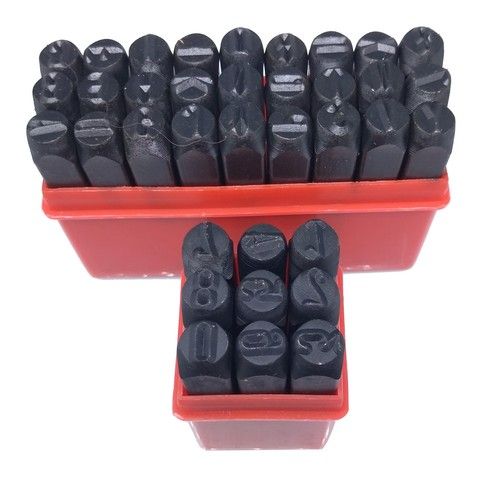 36pcs 5/16" 8mm Letter & Number Stamp Punch Set Hardened Steel Metal