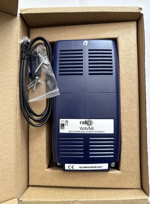 Rako WAVMI Multi-Room 230V Contact Interface Unit, Blue, CE UKCA — image 2