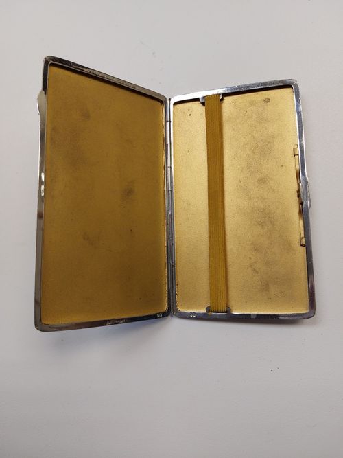Art Deco Vintage Mid Century Chrome Plate Cigarette Case — image 3