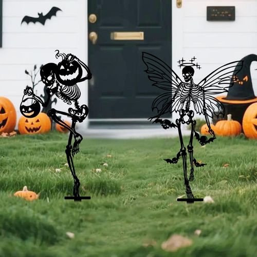 2 Pieces Skeleton Halloween Yard Stakes Halloween Decor Gothic Easy Installation — image 4