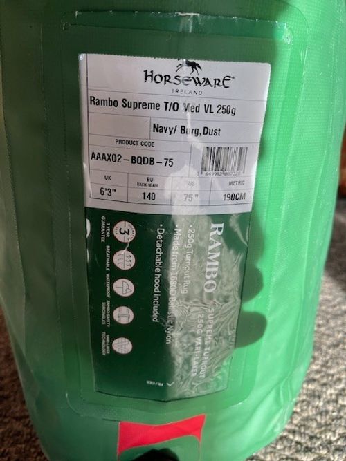 6ft 3 Horseware Rambo Supreme Medium Weight 250 grams Varilayer 1680D — image 6