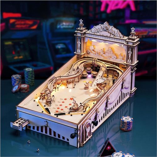 3D Wooden Pinball Machine Robotime Rokr Build Yourself Model Kit — image 7