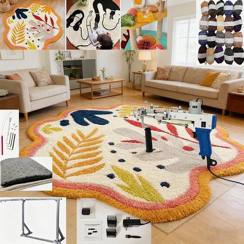 2 in 1 Cut & Loop Tufting Gun Kit - Rug Making Tool with Frame & UK Plug — image 9