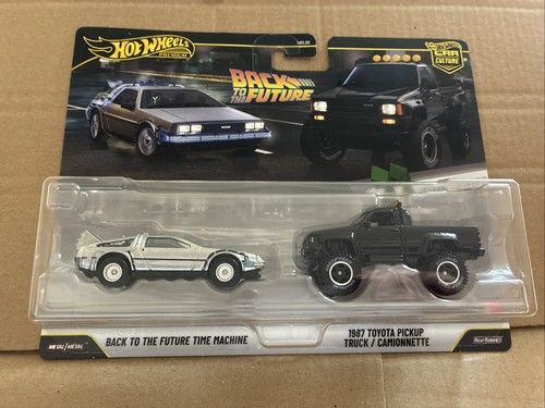 HOT WHEELS PREMIUM DIECAST Back To The Future Time Machine & 1987 Toyota Pickup