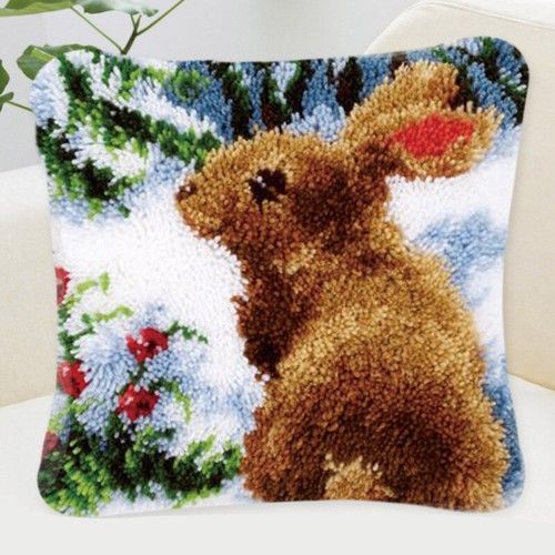 New Latch Hook Kit +Basic Tools Pillowcase Cushion Cover Making Embroidery Kit D