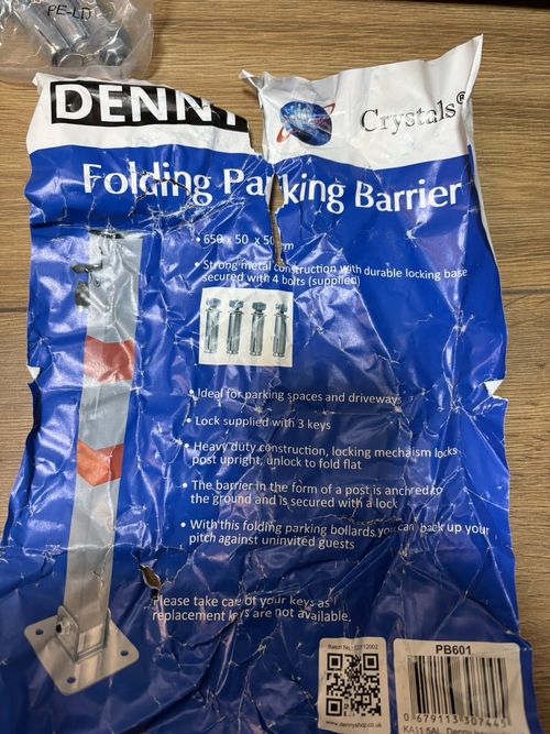 Denny Folding Locking Parking Bollard Post Barrier Security Driveway Drive 3 key — image 5