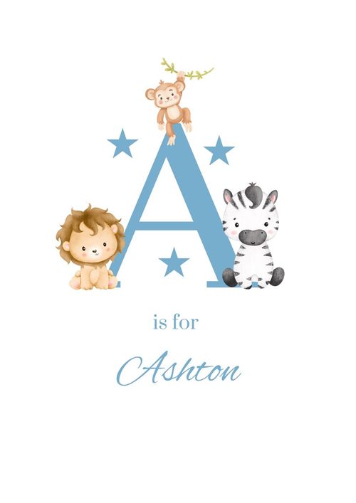 Personalised new born baby girl Boy gift Ideas Name Print Nursery Wall Art — image 3