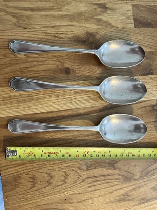 3 Vintage Walker & Hall Sheffield Silver Plated Large Serving Spoons 9”