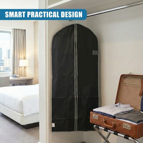 2 Pcs Zip Up Hanging Suit Dress Coat Garment Bag Clothes Cover DustProof Storage — image 2