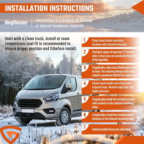 Wind Stone Deflector for Ford Transit Custom Bonnet Bra Guard ABS Front Cover — image 8