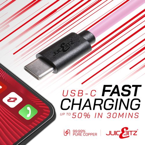 JuicEBitz® USB Type A to Type-C Charger Data Cable for Android USB-C Fast Charge — image 4