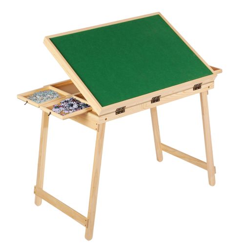 1500 Pieces Jigsaw Puzzle Table 4 Tilting Angle Board w/ Drawers & Foldable Legs — image 2