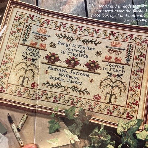 Historical sampler company family tree heirloom Cross Stitch Chart