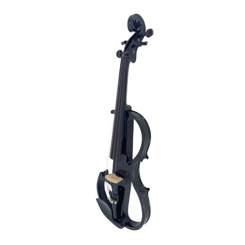 Black Electric Viola 16 Inch Solid Wood Viola with Ebony Fittings, Case and Bow — image 2