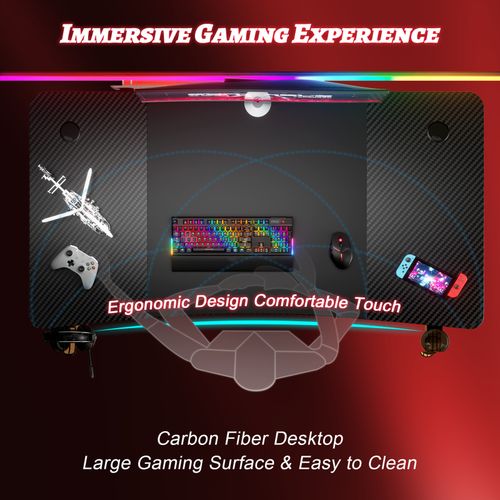 Gaming Desk, Computer Desk, Gamer Desk, Gaming Table, Computer Table, Black — image 4