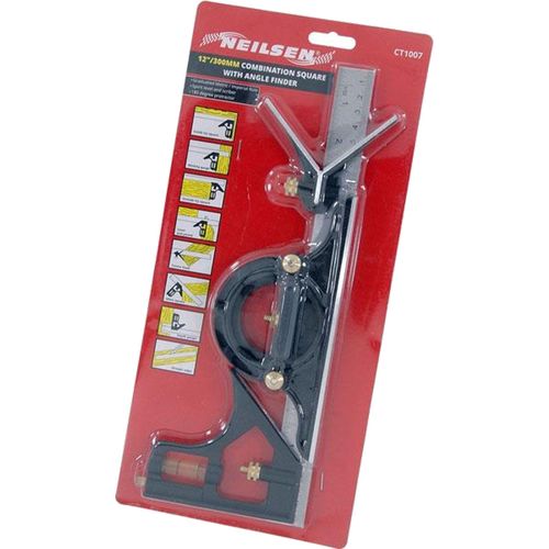 Neilsen 12" Adjustable Combination Tri Square Sliding Angle Finder Ruler Level — image 2