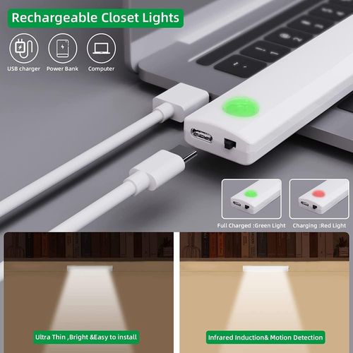 3 Pcs Under Cupboard Kitchen Lights, Motion Sensor Under Cabinet Lights Wireless — image 3