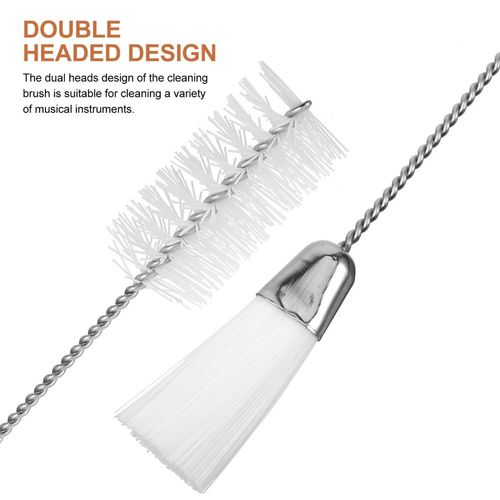 Lightweight Dual Head Flute Brush Silver Durable Instrument Cleaning Tool — image 12