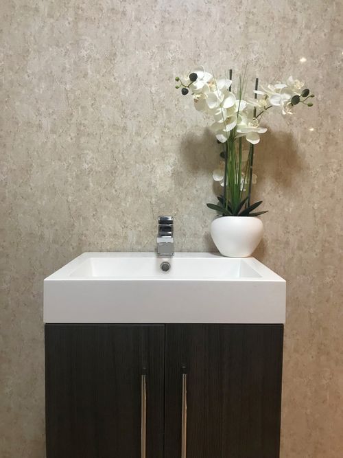 10 Granite Beige Marble PVC Bathroom Cladding Plastic Ceiling Shower Wall Panels — image 8