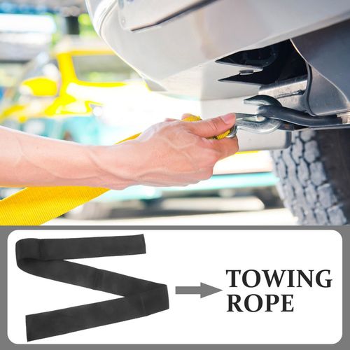 Atv Winch Rope Sleeve Black Polyester Rope Protective Cover — image 2
