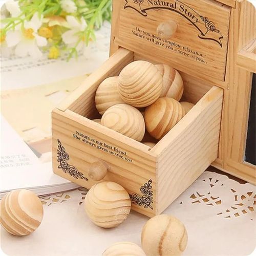 10/50/100X Natural Cedar Wood Ball Moth Insect Repellent Wardrobe Clothes Drawer — image 4