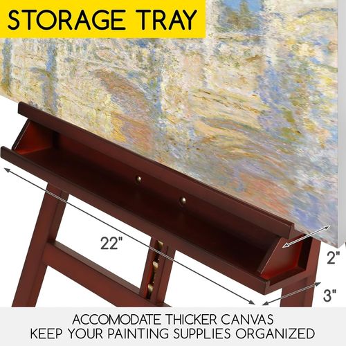 Walnut Large Painters Easel Adjustable Solid Beech Wood Artist Easel, Studio Eas — image 4