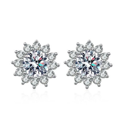 2.0ct Lab-Created Round Shape Diamond Test Pass Stud Earrings VS1/D/Excellent
