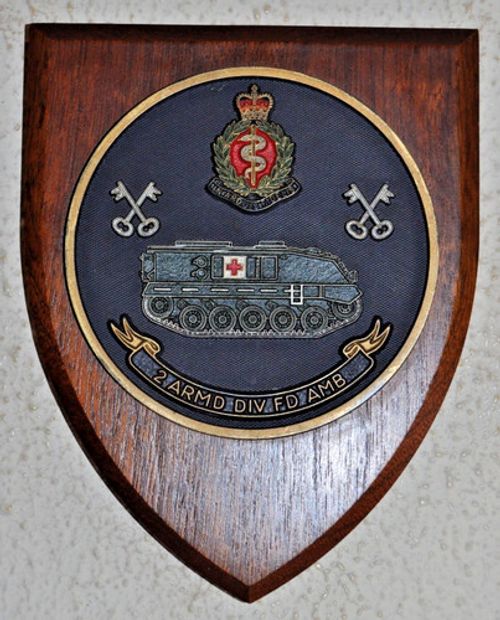 2 Armoured Division Field Ambulance Royal Army Medical Corps mess plaque RAMC