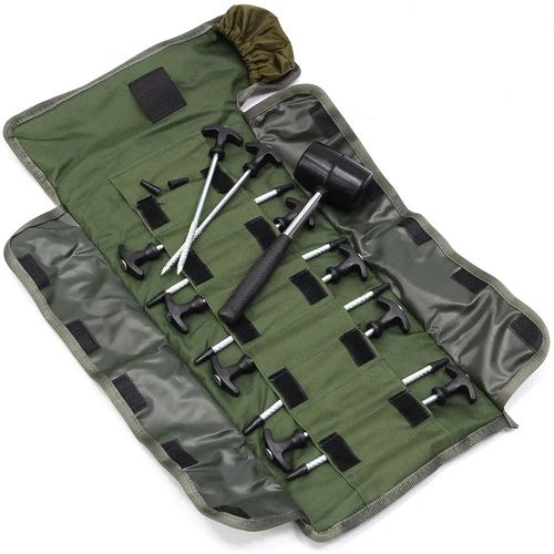 NGT 10 x 8" Bivvy Tent Pegs With Mallet & Case Heavy Duty Carp Fishing Camping — image 6