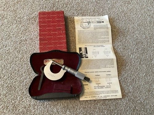 Starrett Satin Chrome 1" Metric Micrometer 230M w/Box Machinist Tool 230MRL 25mm