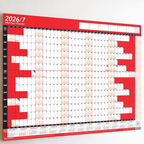 2026/2027 Mid-Year Wall Planner Calendar Wall Chart Home Office Work A2 Calender — image 11