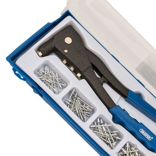 DRAPER TOOLS HAND POP RIVETER GUN KIT + 100 RIVETS + CASE 13963 — image 3