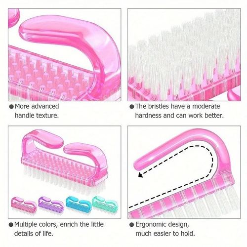 4PCS Handheld Cleaning Scrub Brush Strong Bristles Bathroom Kitchen UK — image 2