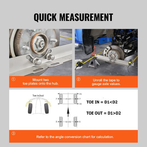 VEVOR Wheel Alignment Tool Toe Plates Accurate Measurements with 2 Tape Measures — image 6