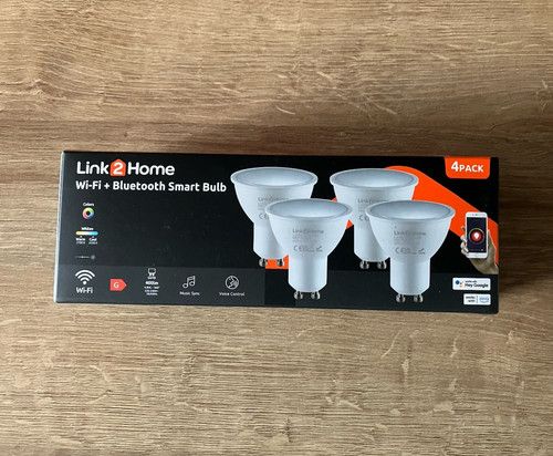 Link2Home Pro GU10 Wi‑Fi + Bluetooth Smart LED Spot Bulbs Dimmable 4 Pack 4.8W