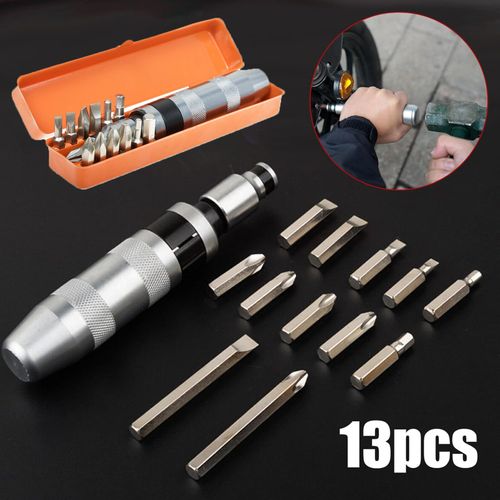 Heavy Duty 1/2" Drive Hand Impact Screw Driver with 13 Impact Screwdriver Bits — image 22