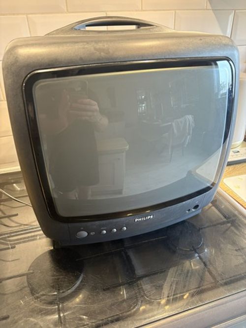 Rare Philips 14 inch CRT TV Retro Gaming Monitor 14" Colour TV Grey UK 