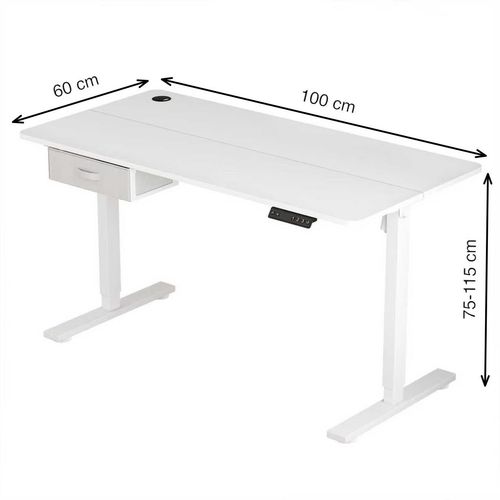 Height Adjustable Electric Standing Desk with Desk Drawer — image 3