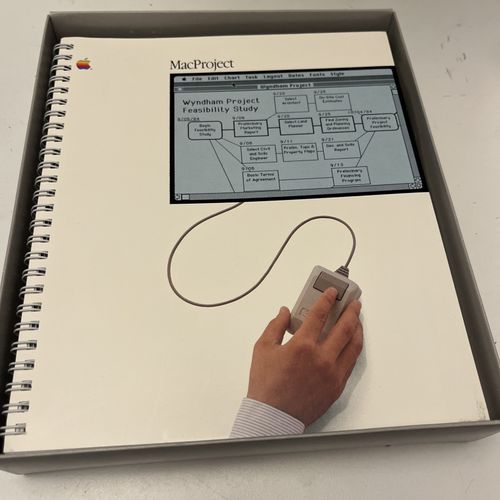 Vtg 1984 Apple Macintosh Big Box MacProject 3.5 Floppy Disks & SEALED cassette  — image 4