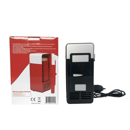 USB Mini Refrigerator Compact Can Cooler with LED Light Portable for Desk, Car — image 1