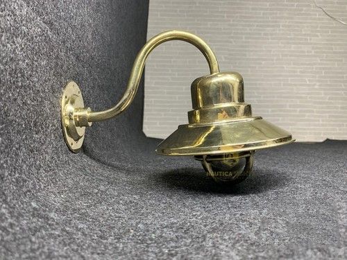Antique Original Swan Neck Arched Marine Old Brass Vintage Wall Sconce Light