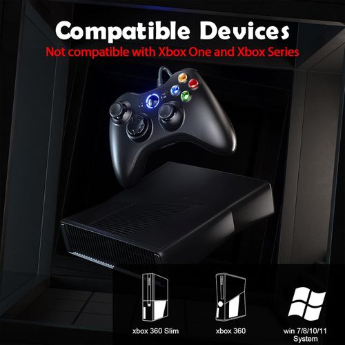 *BOXED* BLACK BRAND NEW USB WIRED CONTROLLER FOR XBOX 360 PC WINDOWS UK SELLER — image 3