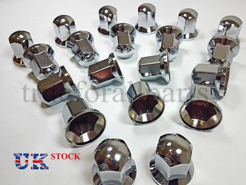 New 60x 33mm Wheel Nut Cover LONG Lux Plastic CHROME Lorry Trailer Bus Truck LKW
