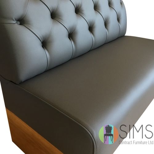 Modular Deep Buttoned Banquette Fitted Bench Booth Seating - Cafe, Kitchen, Bar — image 5