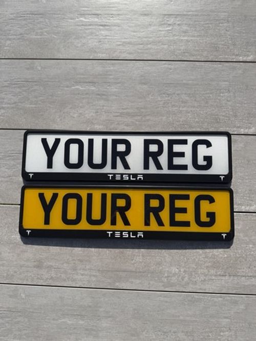 Tesla Number Plate Frames X2 Black Fits All Tesla Models UK Road legal