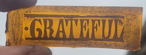 Stained Glass Grateful fragment permanent kiln fired amber painted piece — image 4